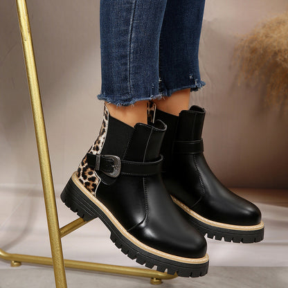 Enkellaarsjes met luipaardprint voor dames - Elviora