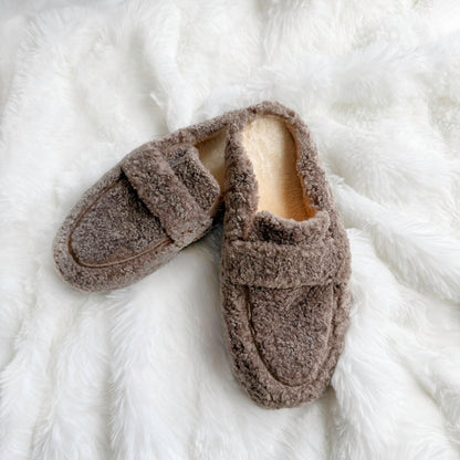 Damespantoffels van pluche met omslagafwerking - Ylva