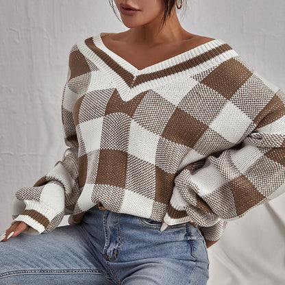 Dames gebreide trui V-hals - Clara