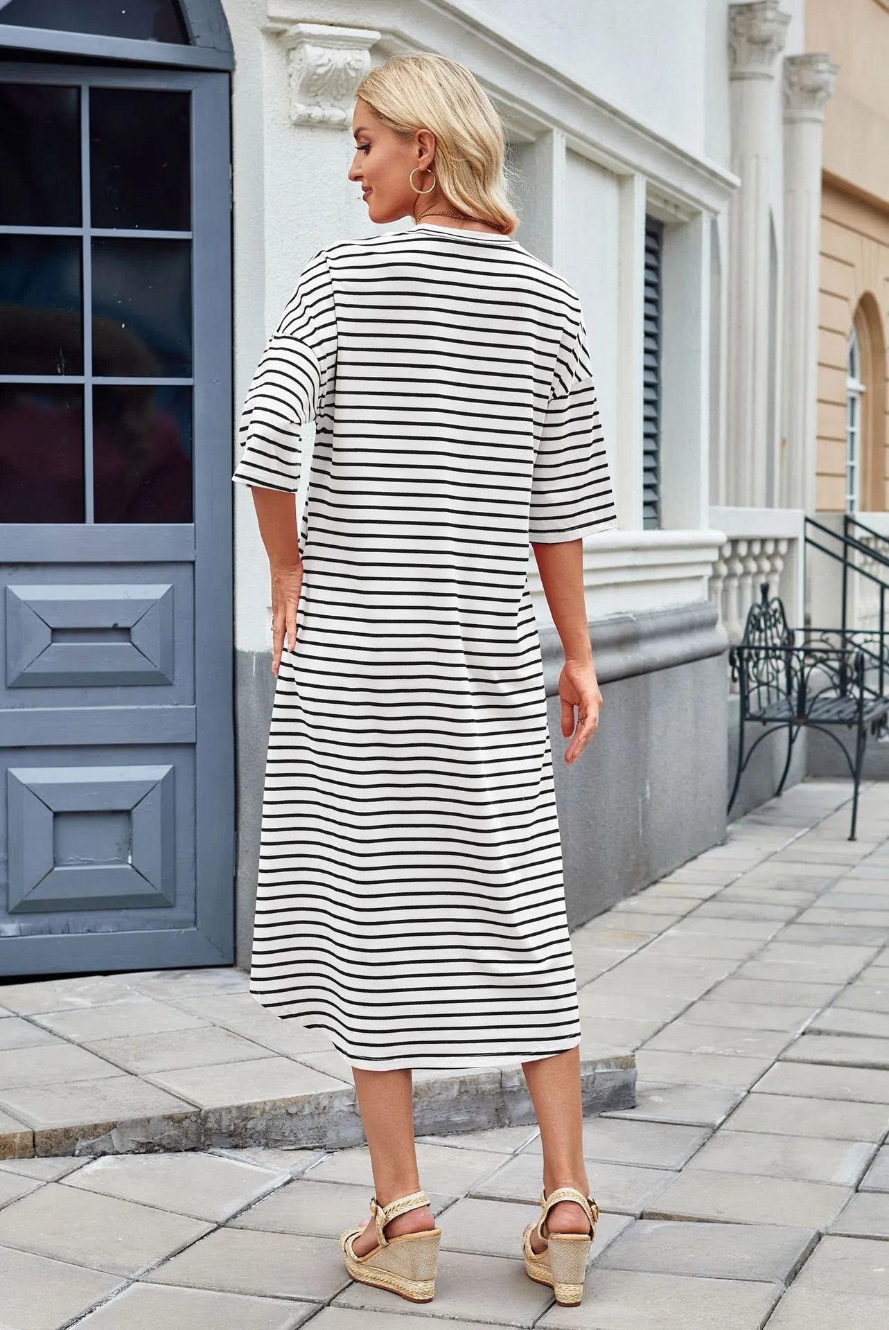 Lorena - Casual zomerjurk met strepen voor dames