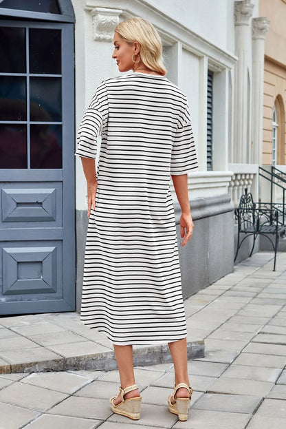 Lorena - Casual zomerjurk met strepen voor dames