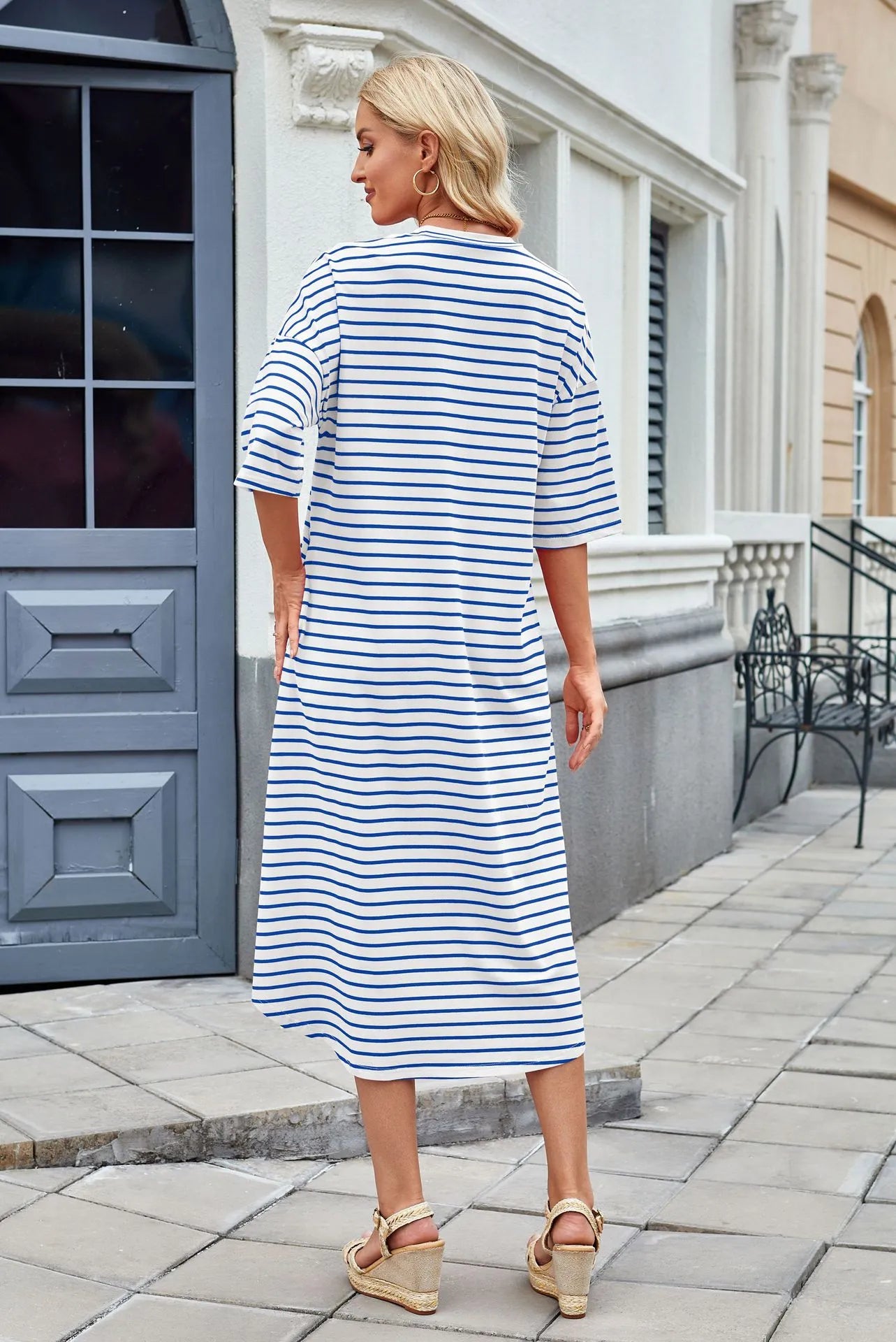 Lorena - Casual zomerjurk met strepen voor dames