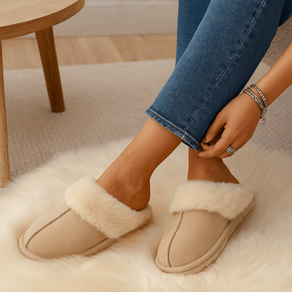 Damesslippers met pluche-effect - Savelle