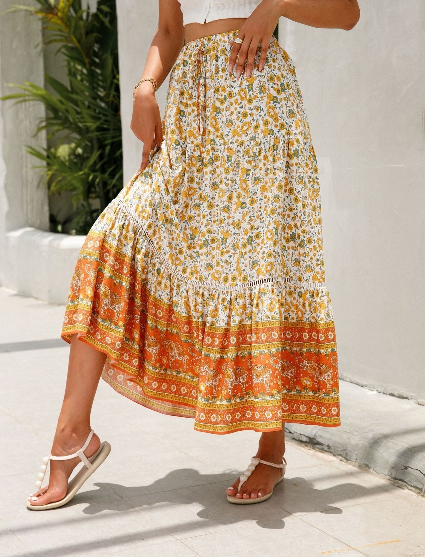 Damesrok bohemian bloemenprint - Vianey