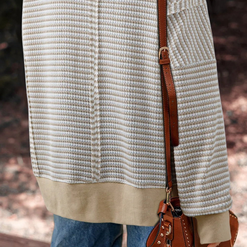 Sweater met gestreepte textuur en elastische boorden voor dames - Elina