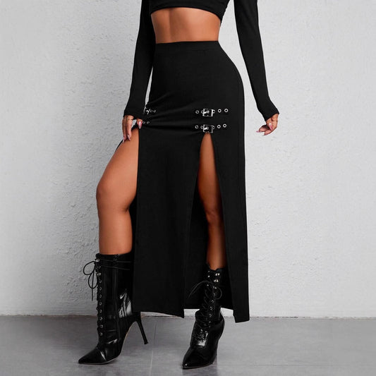 Lange damesrok met zijsplitten urban style - Victoria