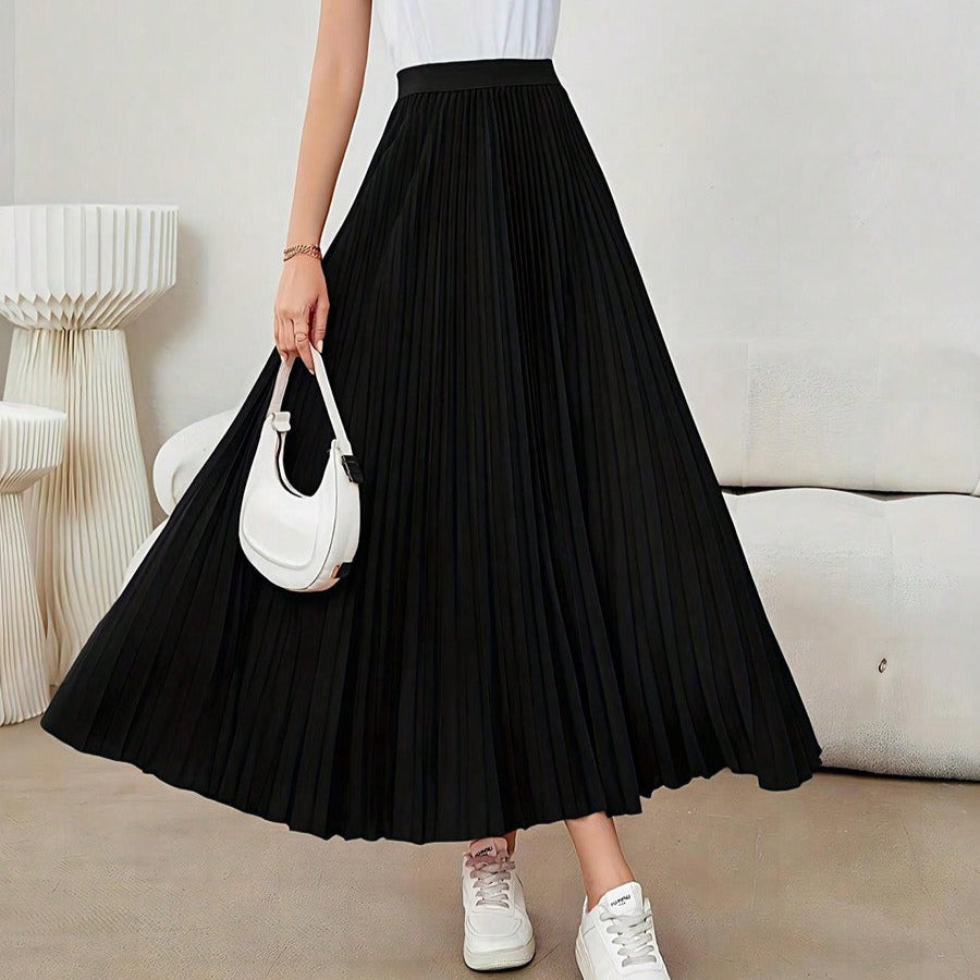 Lichtgewicht geplooide lange rok in vloeiende stijl - Clara