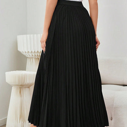 Lichtgewicht geplooide lange rok in vloeiende stijl - Clara