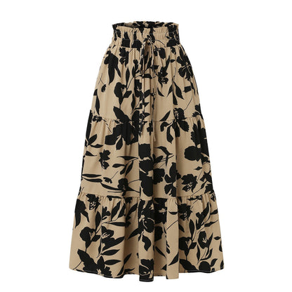 Dames midirok met plooi en bloemenprint - Camila