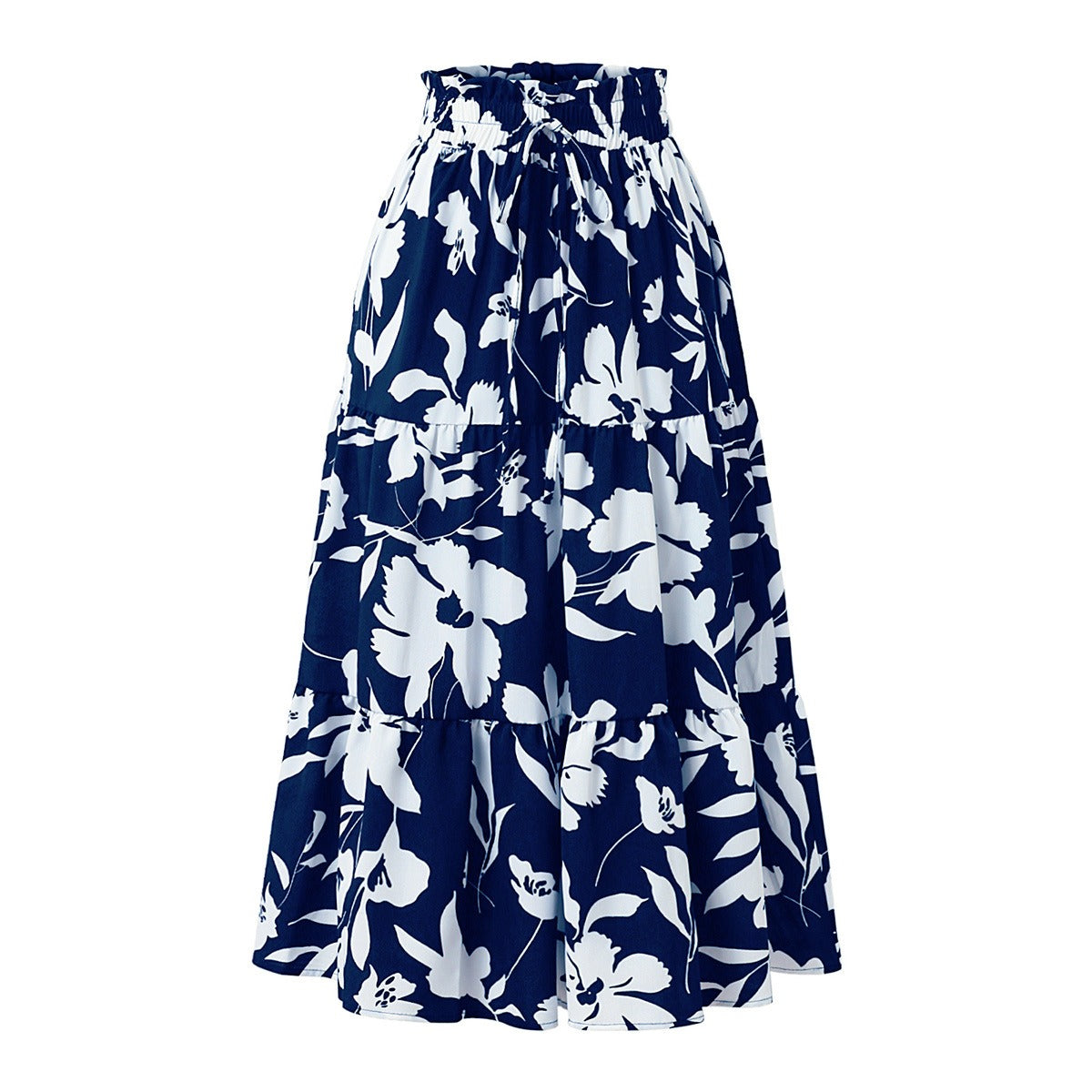 Dames midirok met plooi en bloemenprint - Camila