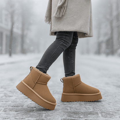 Enkellaarsjes met suède-effect voor dames - Nalvine