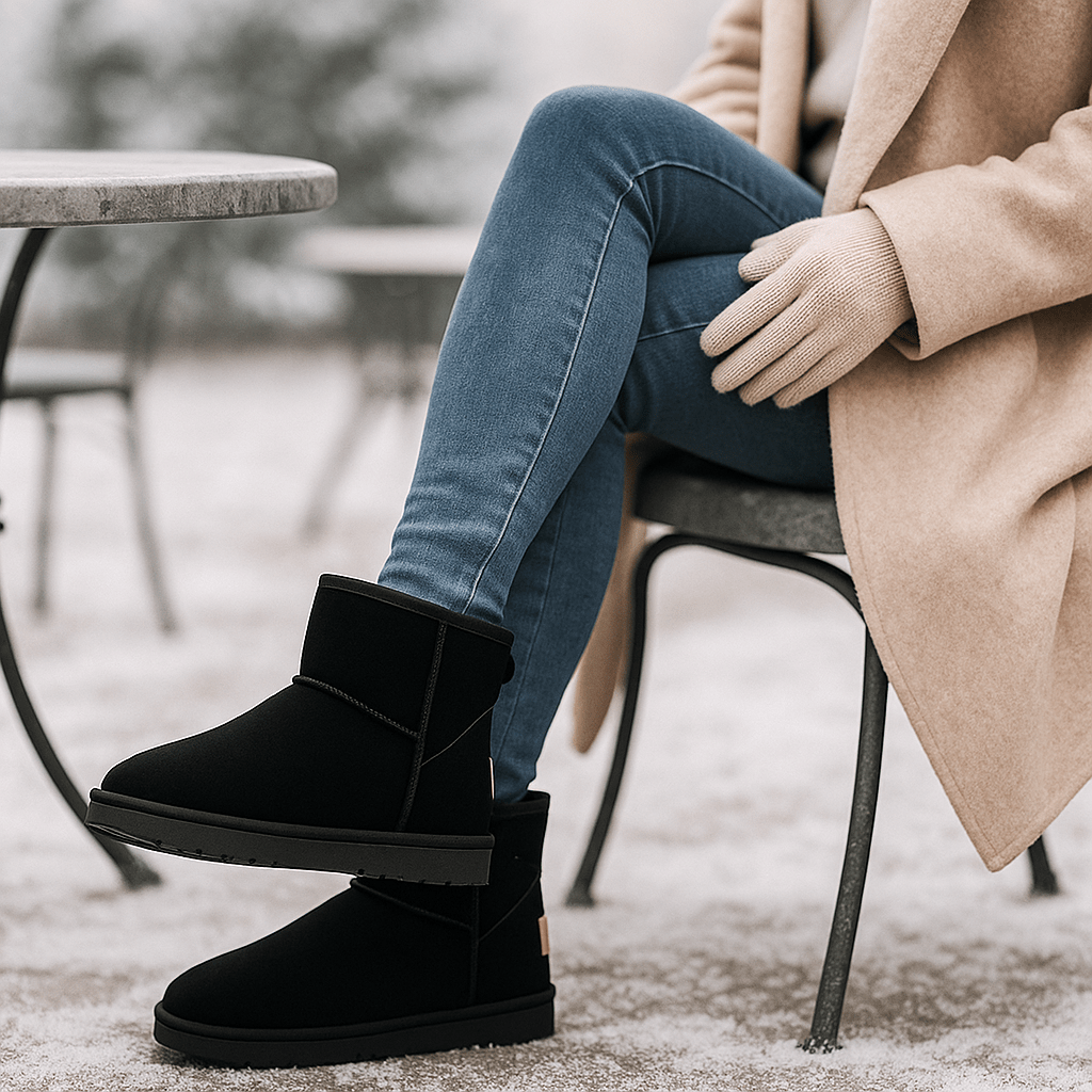 Enkellaarsjes met suède-effect voor dames - Nalvine