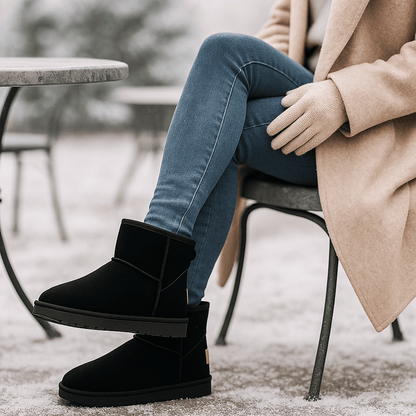 Enkellaarsjes met suède-effect voor dames - Nalvine