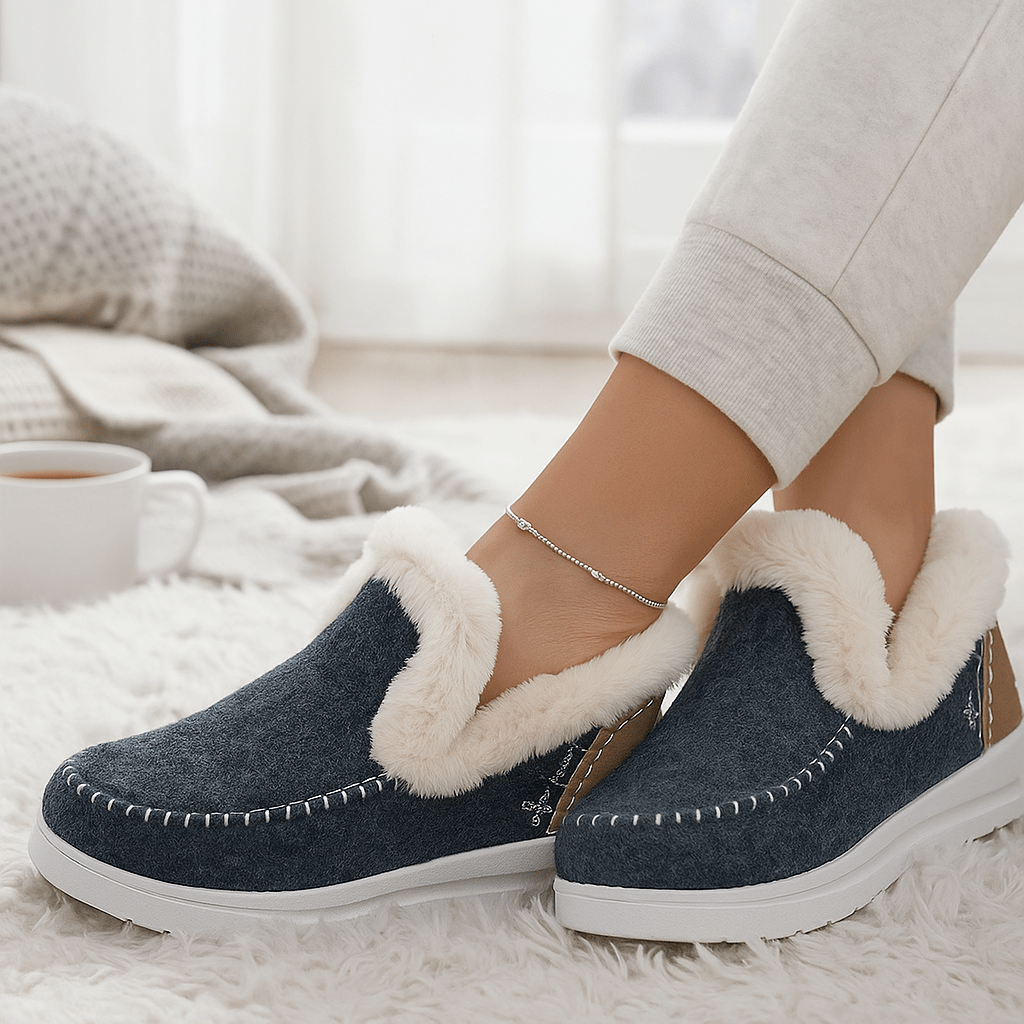 Damesslippers met pluche-effect - Mery