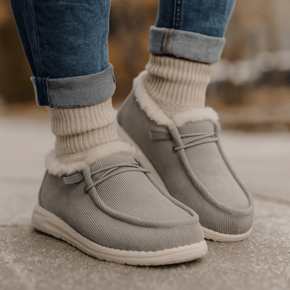 Mocassin enkellaarsjes met pluche voering - Cerine