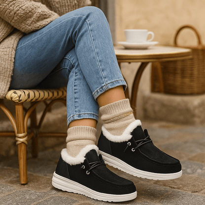 Mocassin enkellaarsjes met pluche voering - Cerine