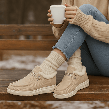 Mocassin enkellaarsjes met pluche voering - Cerine