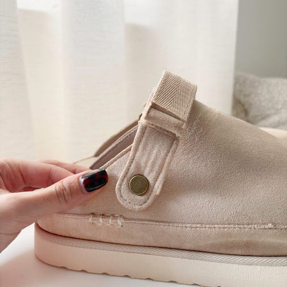 Damesklompen suède met verstelbare riem - Mia